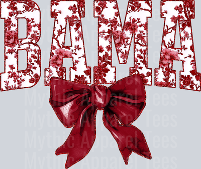Maroon Bama College Font Floral Pattern School Spirit & Sports