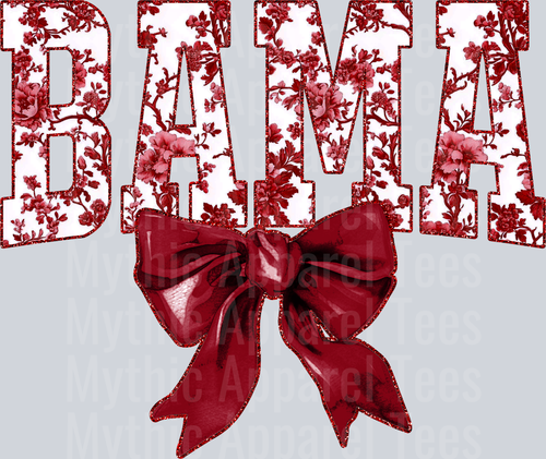Maroon Bama College Font Floral Pattern School Spirit & Sports