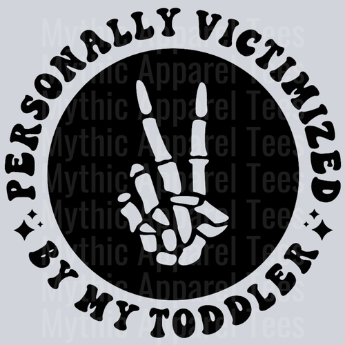 Personally Victimized By My Toddler Pocket Design Wavy Retro Funny Designs