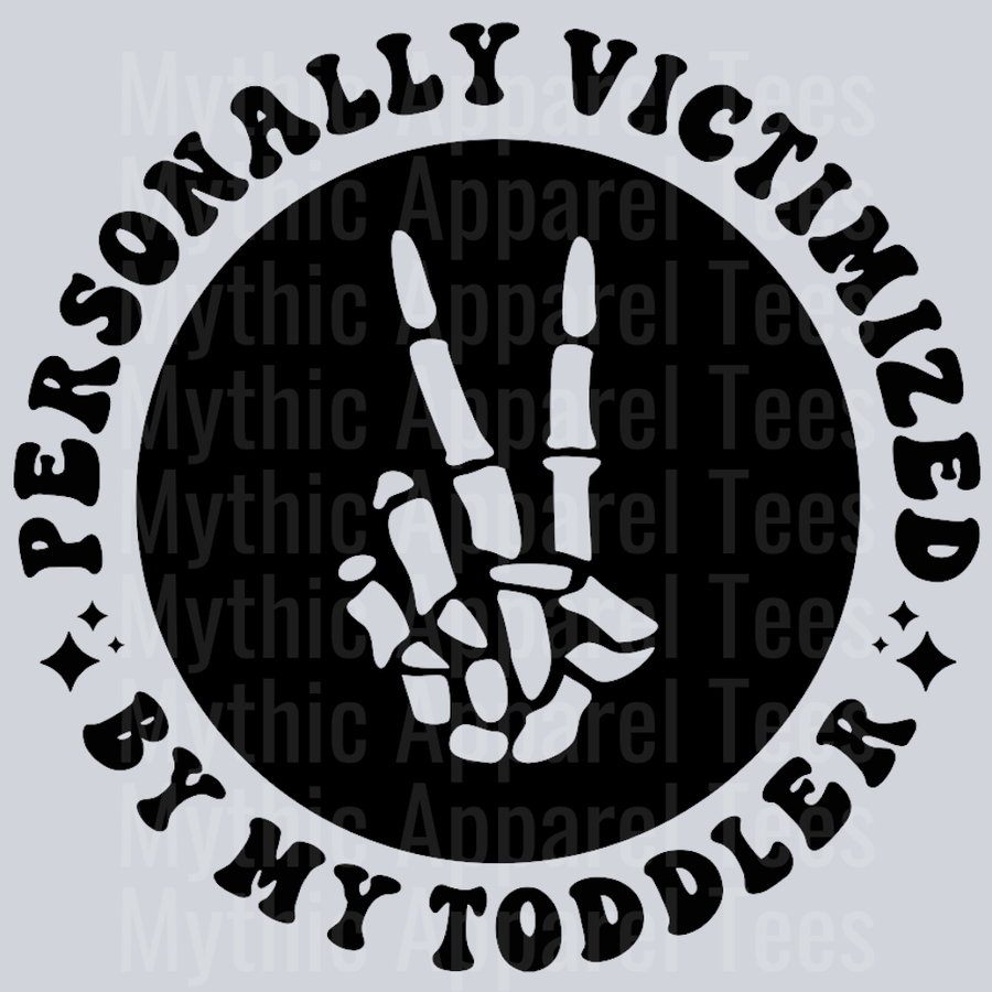Personally Victimized By My Toddler Pocket Design Wavy Retro Funny Designs