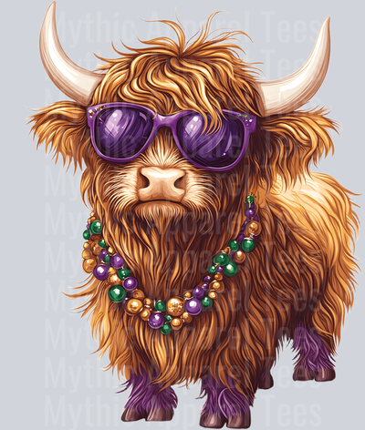 AZ782 Mardi Gras Highland Cow (42)