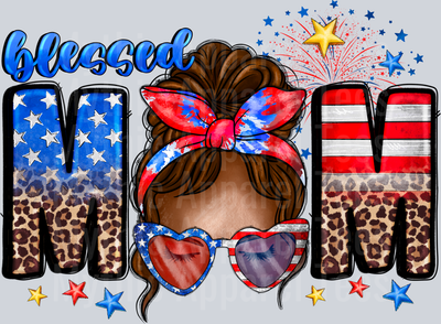Blessed Mom 4th of july DTF Patriotic Transfers