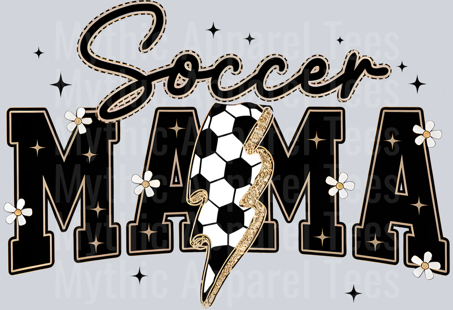 soccer mama script lightning bolt stars checker DTF Soccer Transfers
