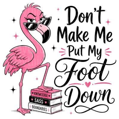Flamingo Sassy Pink With Sunglasses Don't Make Me Put My Foot Down Books