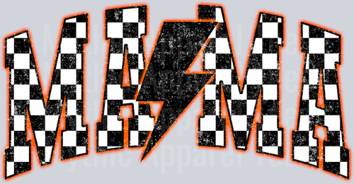 Orange Neon Checkered Mama