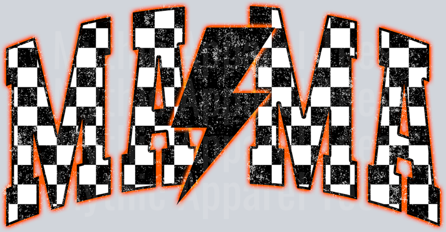 Orange Neon Checkered Mama