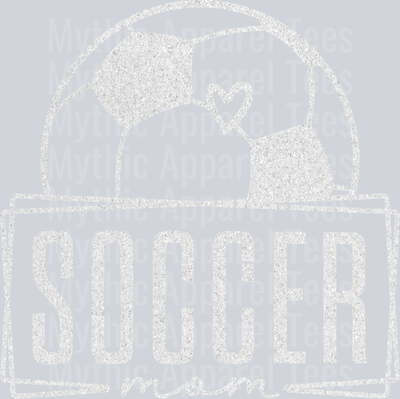 Soccer mom White Glitter 1 DTF Soccer Transfers