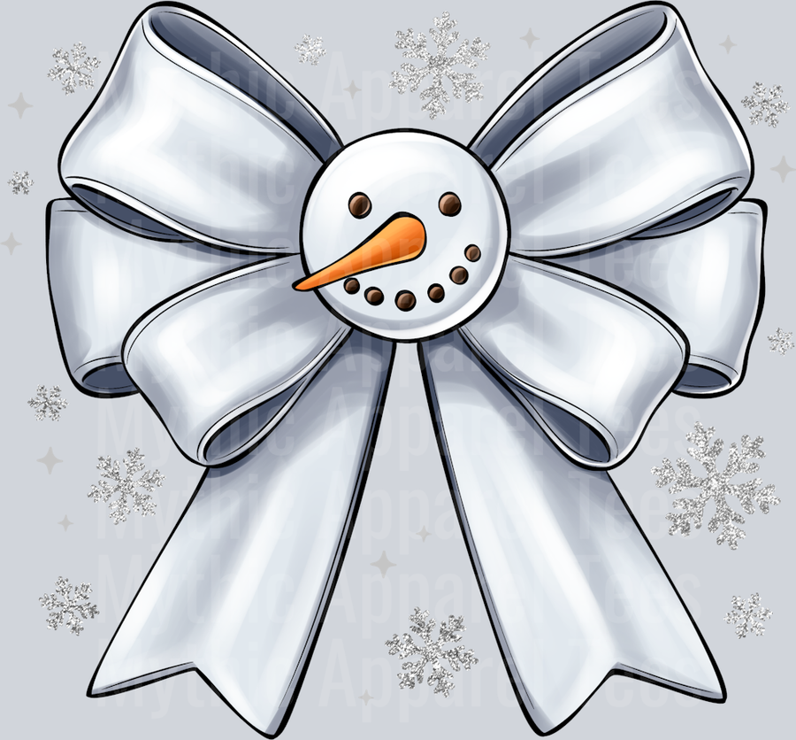 Snow man bow White Snowman Christmas Winter Season