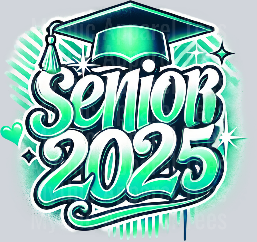 0040 Senior 2025 Mint DTF 2025 Senior Graduation Transfers