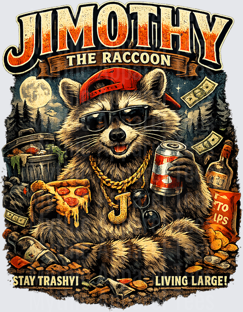 Jimothy The Raccoon Stay Trashy Living Large Cool Raccoon