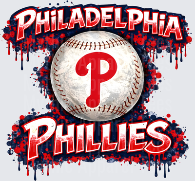 MLB Transfers Philadelphia Phillies Baseball Paint Splatter Design