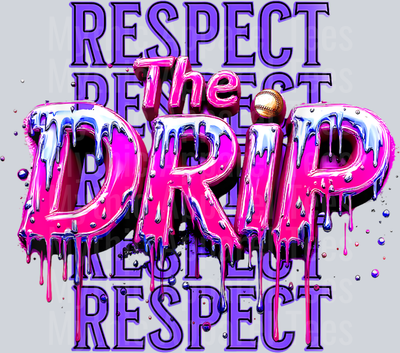 Respect The Drip Baseball Dripping Ice Cream Drip DTF Baseball Transfers