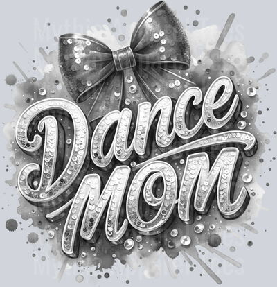 0019 Dance Mom Sequins Silver DTF Dance Mom Transfers