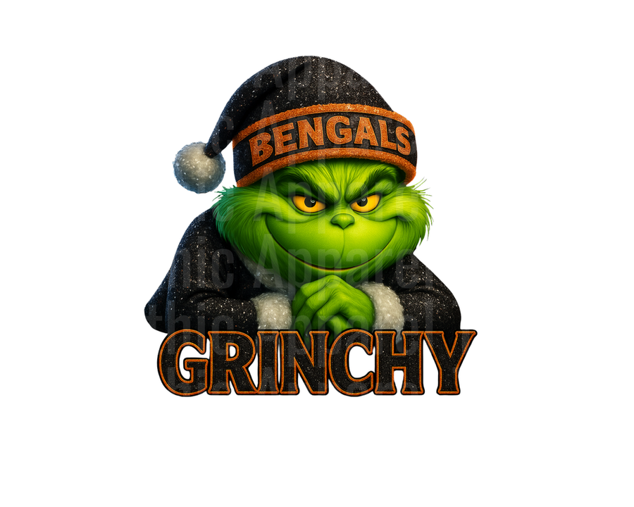 NFL Football Grinch Wearing Cincinnati Bengals Santa Hat Grinchy Christmas Design
