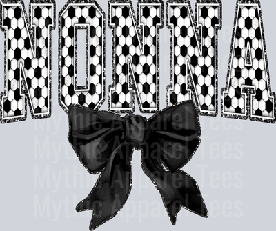 Soccer Nonna With Bow College Font Floral Pattern School Spirit & Sports