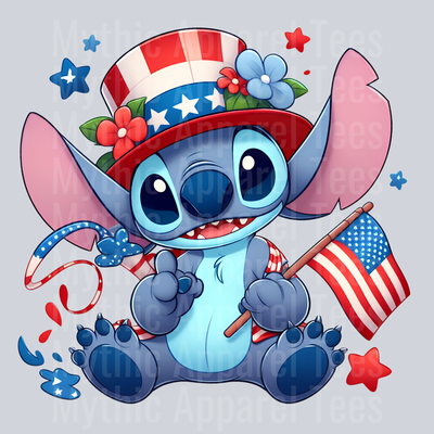 Stitch 4th Of July Patriotic 5 DTF Stitch 4th Of July Transfers