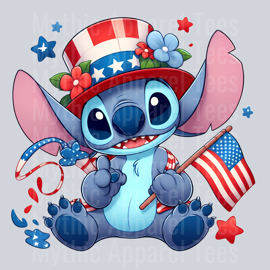 Stitch 4th Of July Patriotic 5 DTF Stitch 4th Of July Transfers