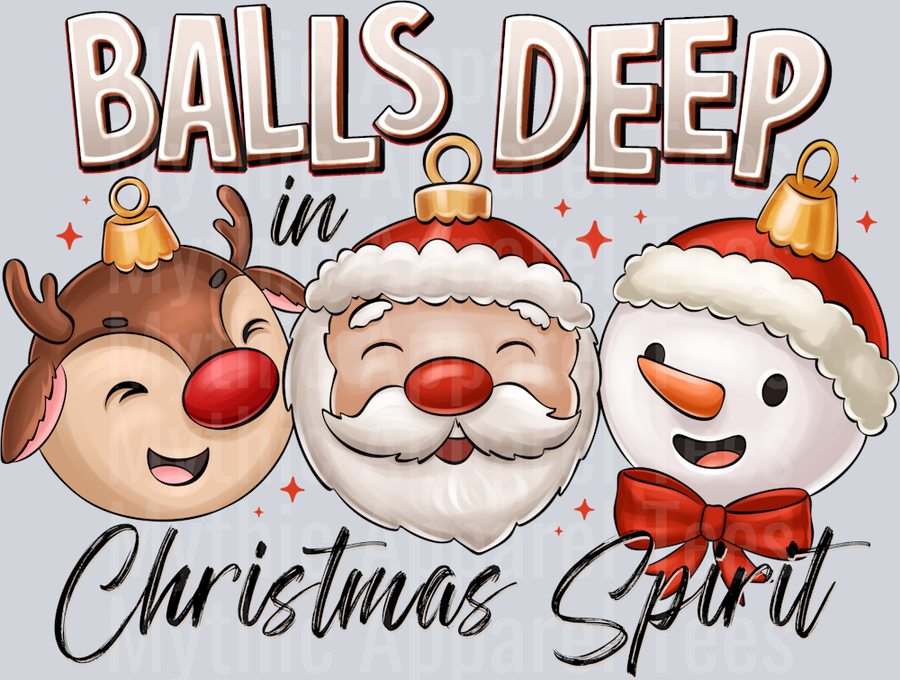 Balls Deep in Christmas Spirit Ornaments Santa Frosty and Reindeer