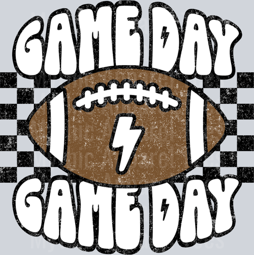 Game Day Checkered Football School Spirit & Sports
