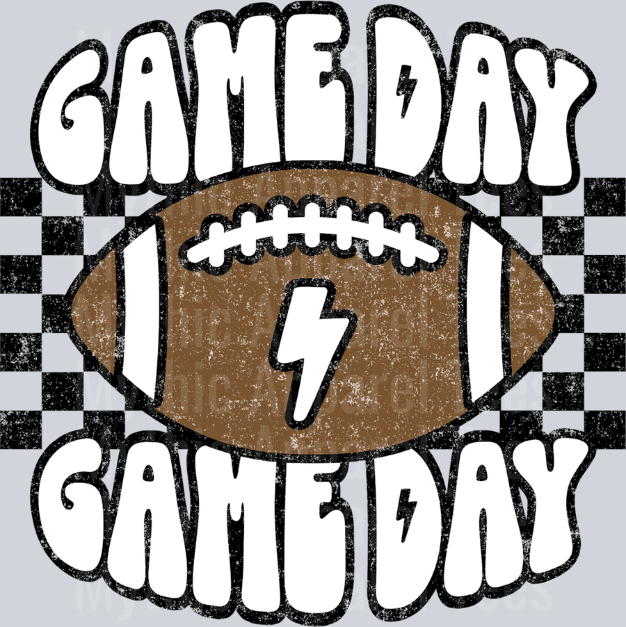 Game Day Checkered Football School Spirit & Sports
