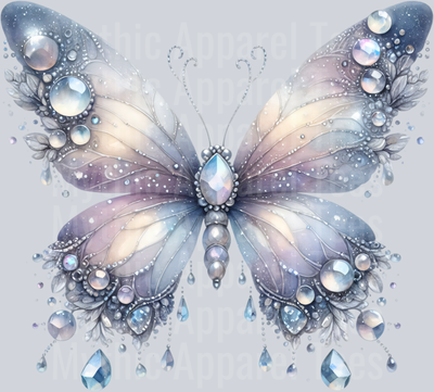 Grey Water Drops tan Watercolor butterfly DTF Butterfly Transfers