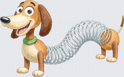 Toy Story 5 Slinky Dog Watercolor Smiling Spring Dachshund