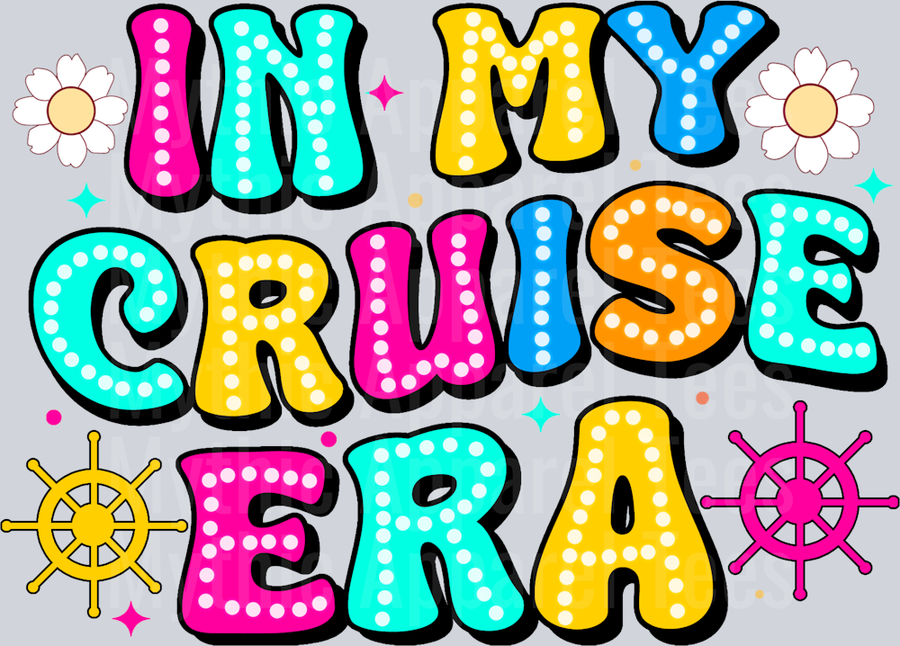 In My Cruise Era pink blue and yellow DTF Summer Transfers