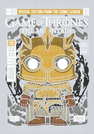 The Mountain Game Of Throne Comic Book Cover STYLE DTF Pop Culture Transfers