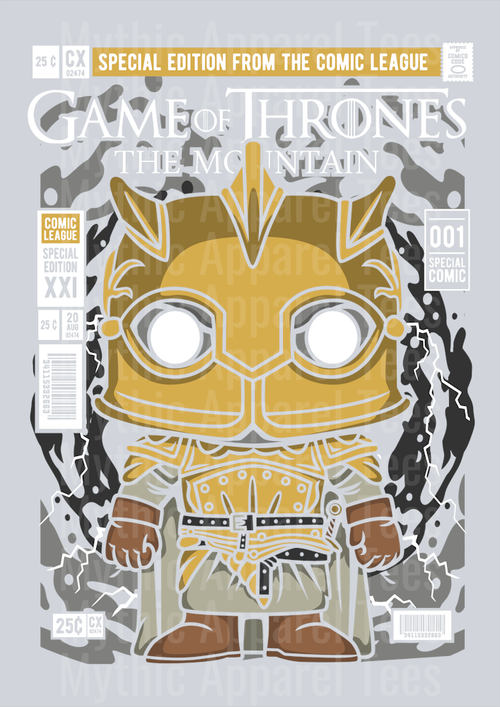 The Mountain Game Of Throne Comic Book Cover STYLE DTF Pop Culture Transfers