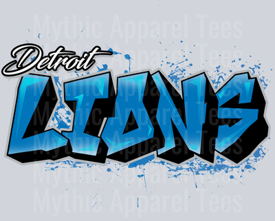 Lions Tri Color Airbrush DTF NFL Transfers