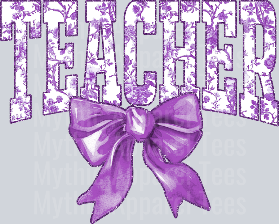 Lavender Toile Teacher College Font Floral Teacher Design