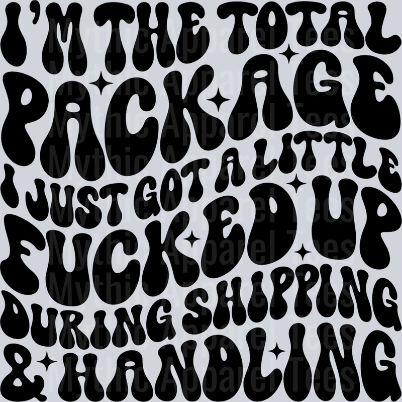 Im The Total Package Pocket Funny Wavy Retro Words Black