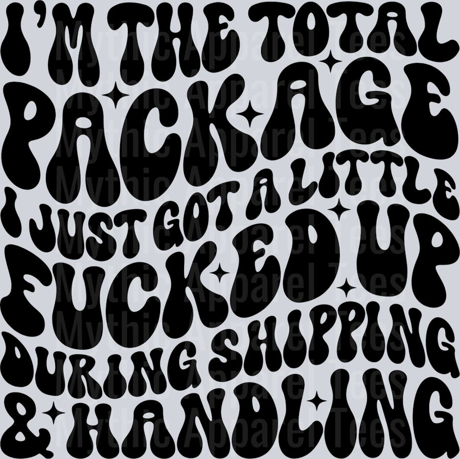 Im The Total Package Pocket Funny Wavy Retro Words Black