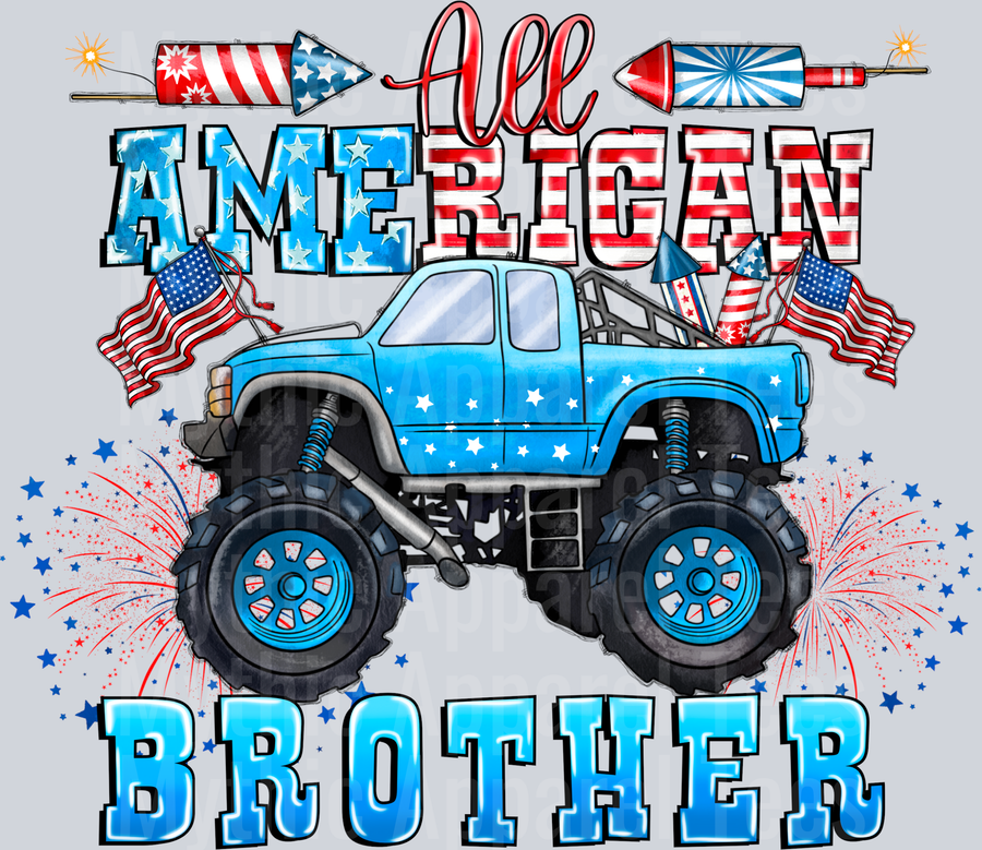All American Brother 4th of july DTF Patriotic Transfers