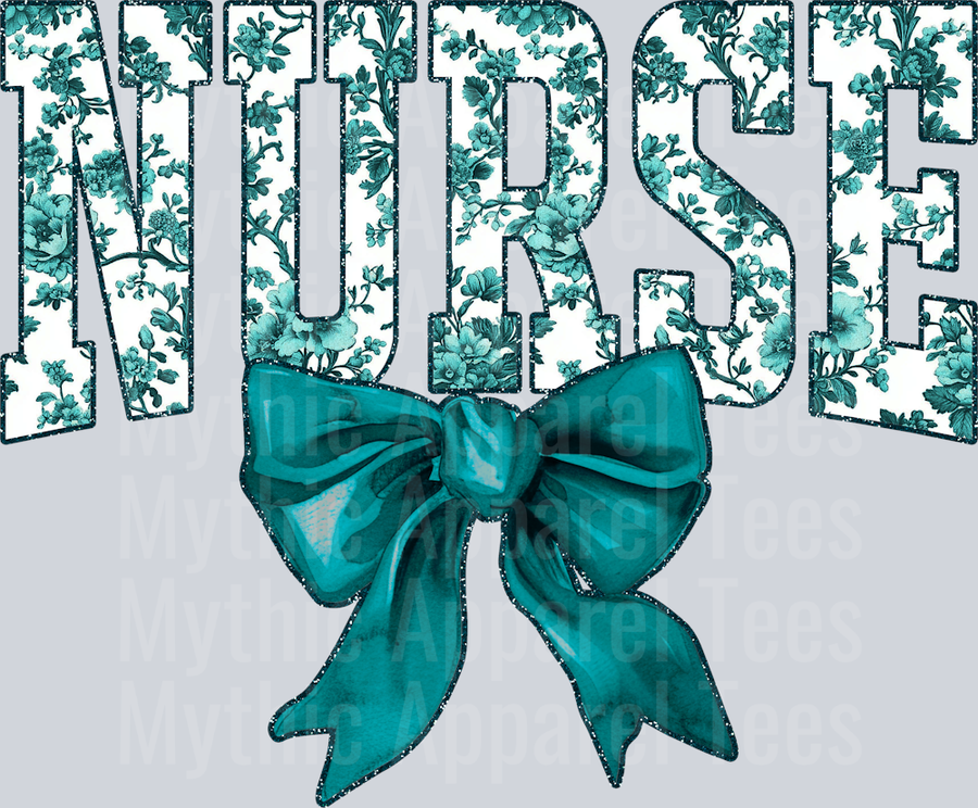 Teal Toile Nurse