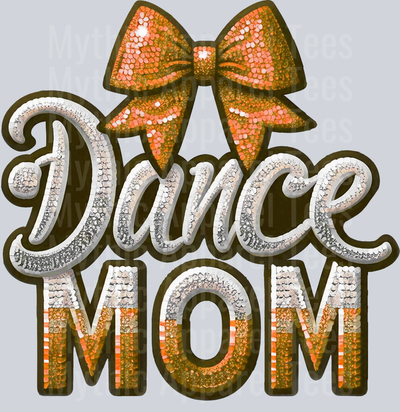 0013 Dance Mom Sequins Orange DTF Dance Mom Transfers