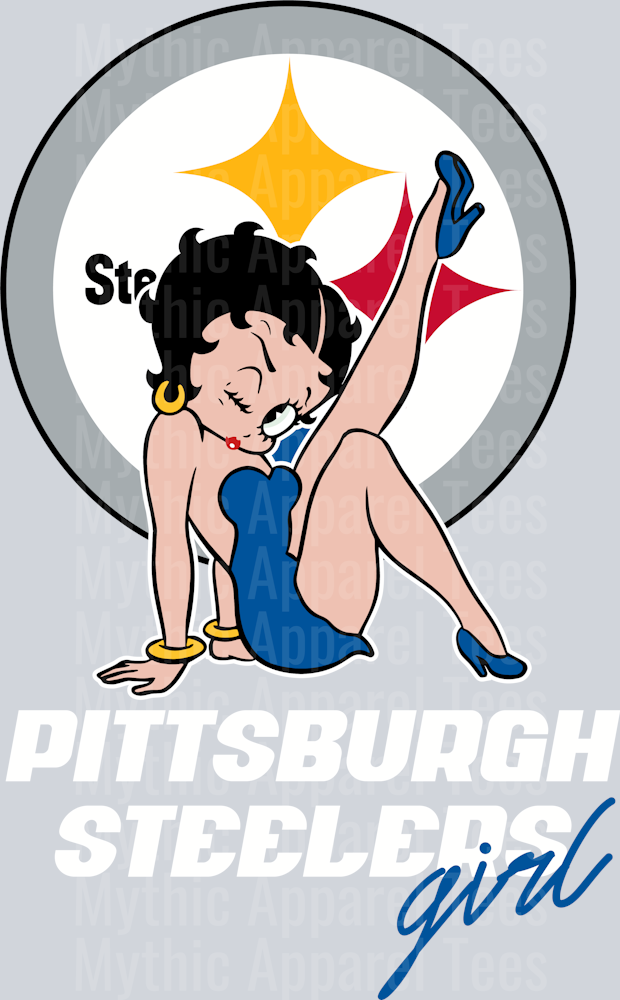 Pittsburgh Steelers Girl Betty Boop DTF NFL Transfers