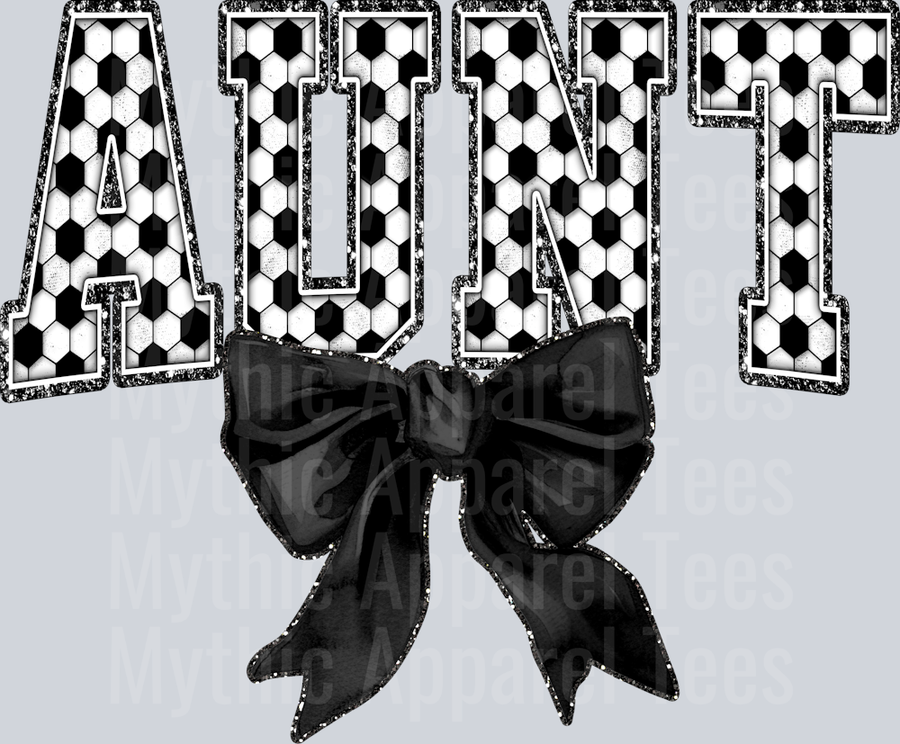 Soccer Aunt With Bow School Spirit & Sports