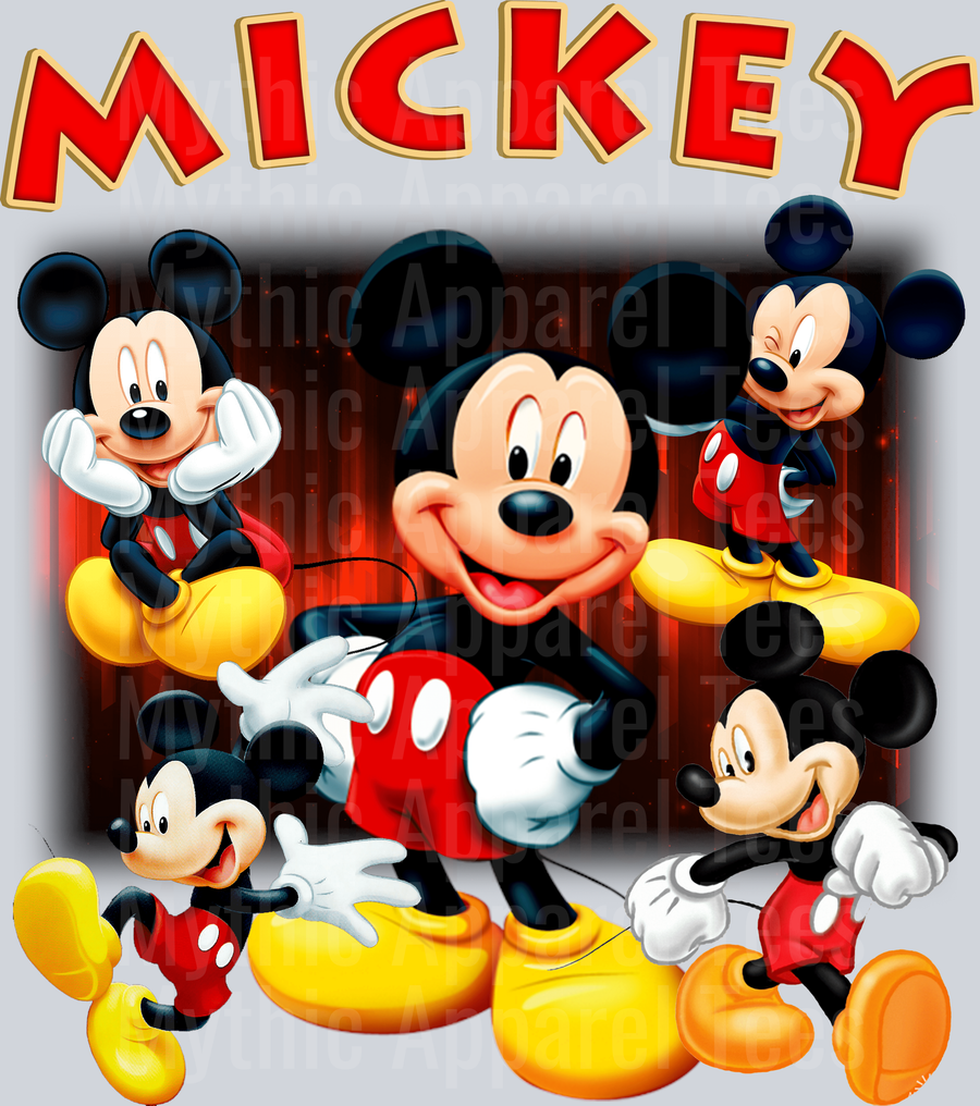 3D mickey mouse design DTF Disney Transfers