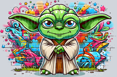 Yoda Star Wars Graffiti DTF Pop Culture Transfers