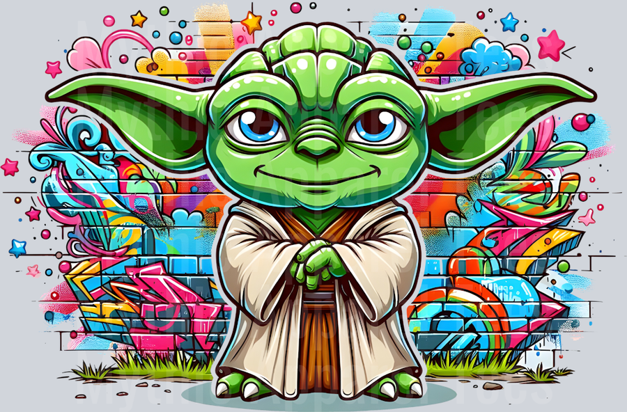 Yoda Star Wars Graffiti DTF Pop Culture Transfers