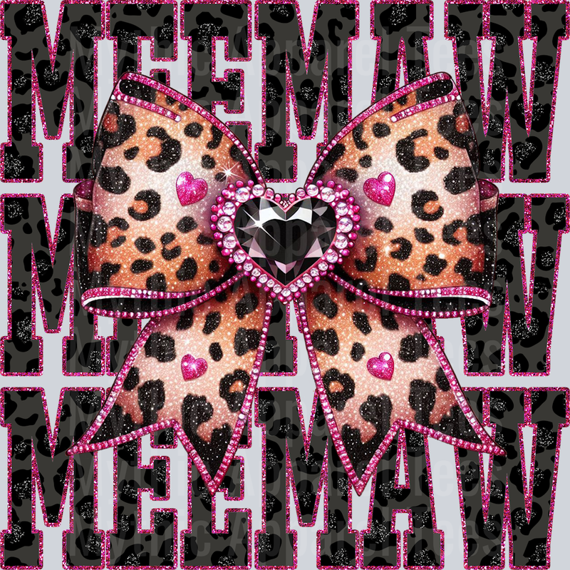 Leopard Bow Meemaw