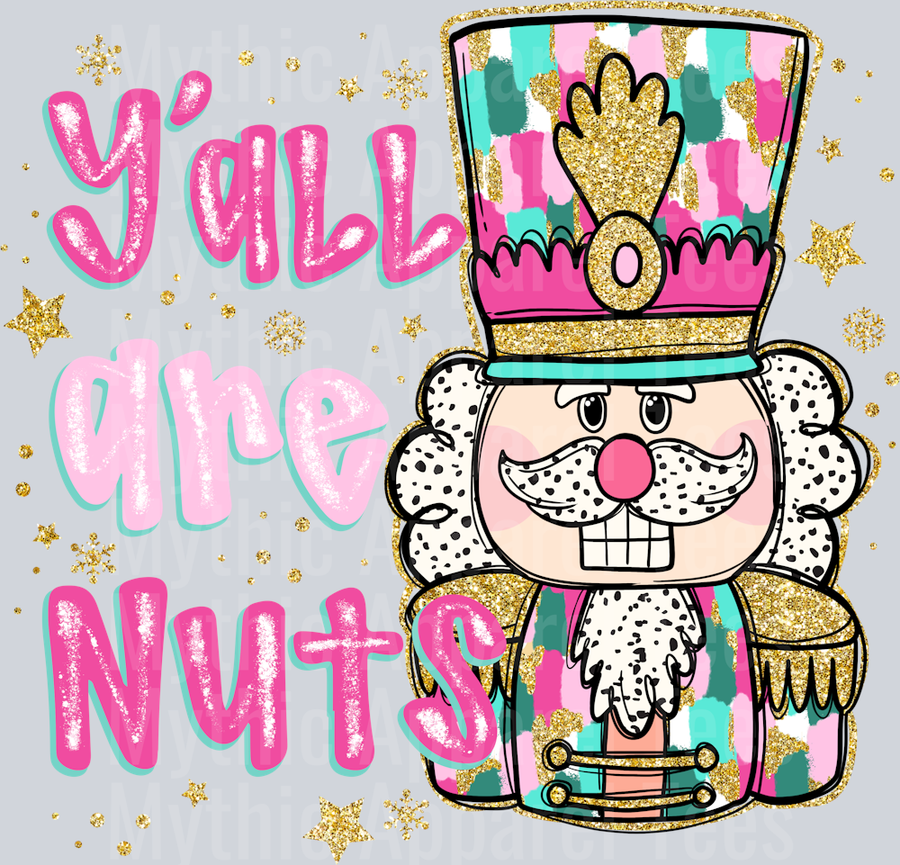NUTCRACKER Pink and glitter DTF Christmas Transfers