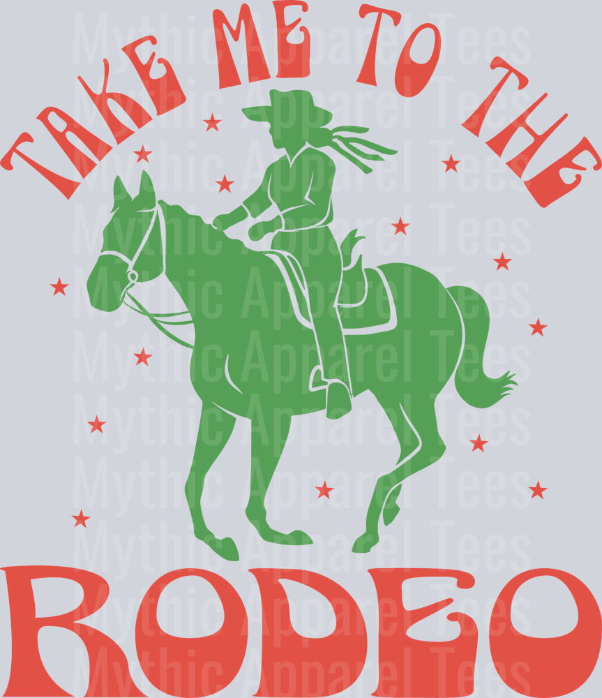 Take me to the rodeo 2 Green and orange Western
