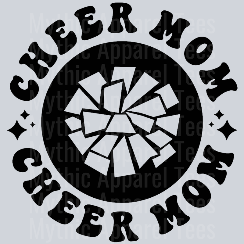 Cheer Mom Pocket Design Cheerleading Wavy Retro Funny Designs
