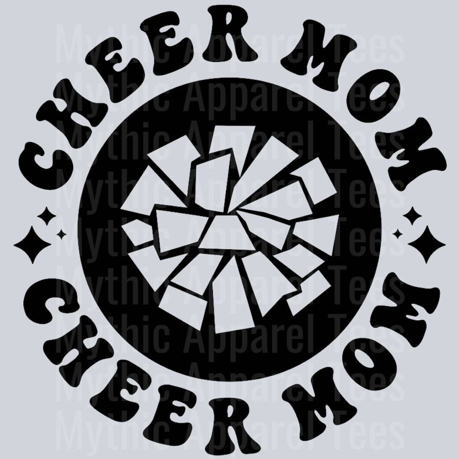 Cheer Mom Pocket Design Cheerleading Wavy Retro Funny Designs