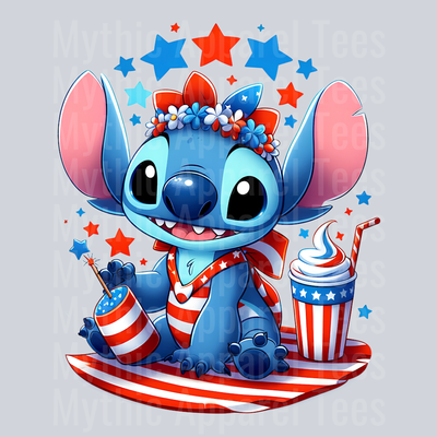 Stitch 4th Of July Patriotic 11 DTF Stitch 4th Of July Transfers