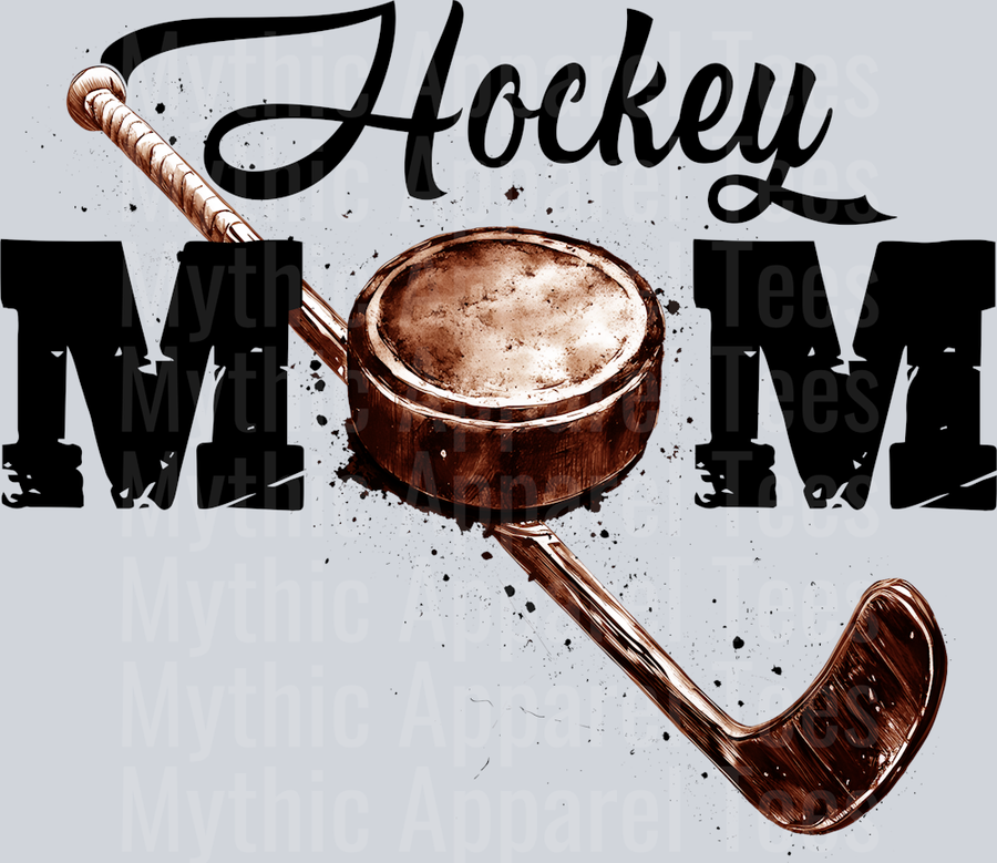 Hockey Mom Puck with Hockey Stick DTF Hockey Transfers
