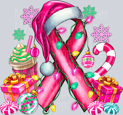 Breast Cancer Awareness Ribbon Christmas