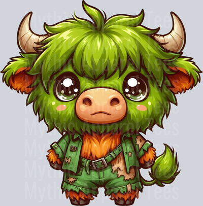 Cute cartoon halloween highland cow 3